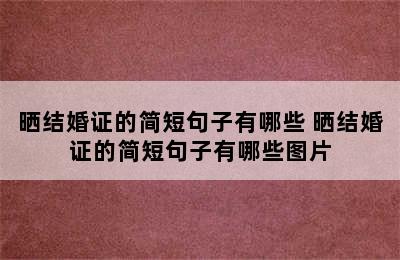 晒结婚证的简短句子有哪些 晒结婚证的简短句子有哪些图片